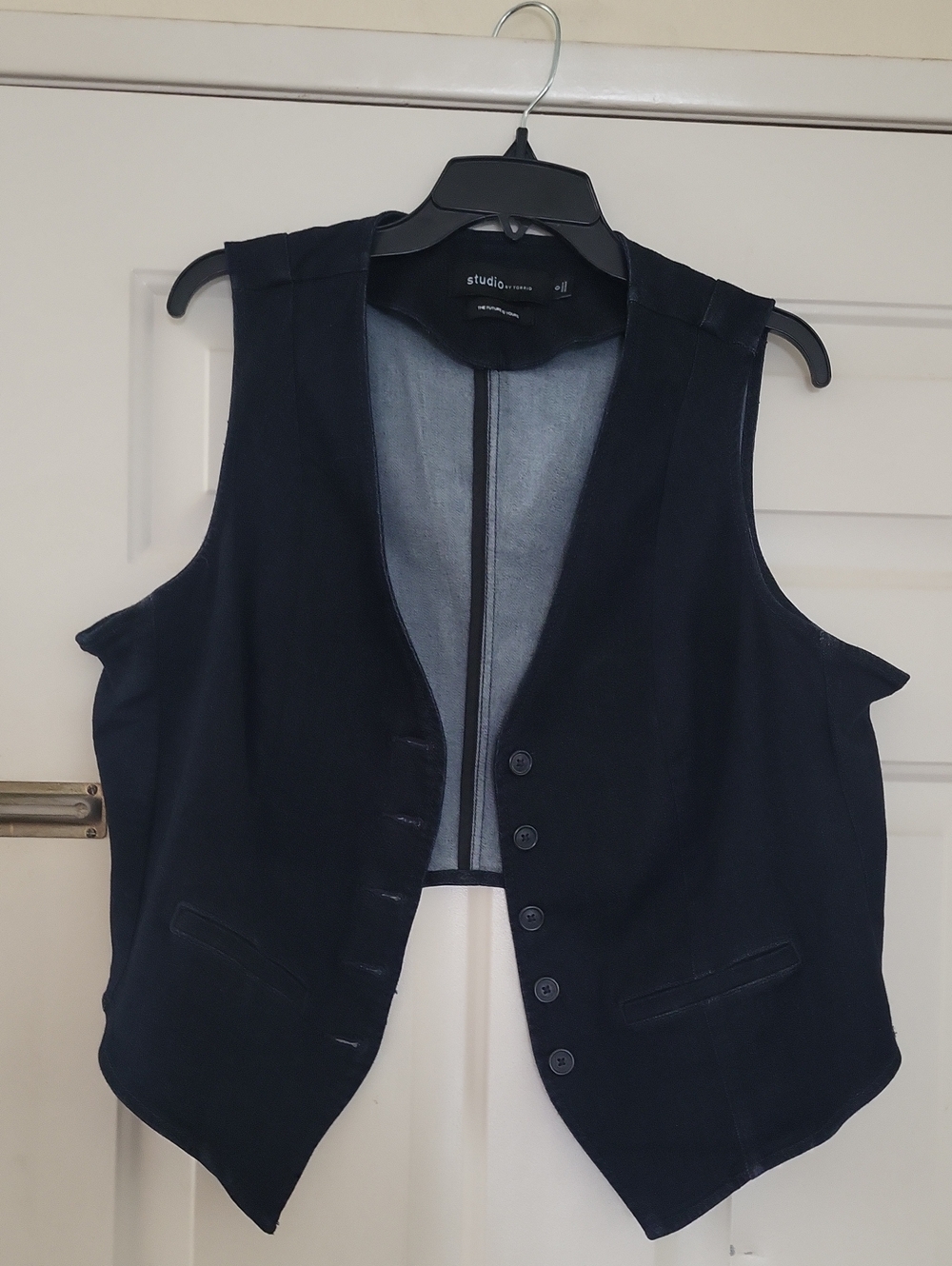 studio by torrid Button Front Dark Denim Vest Like New